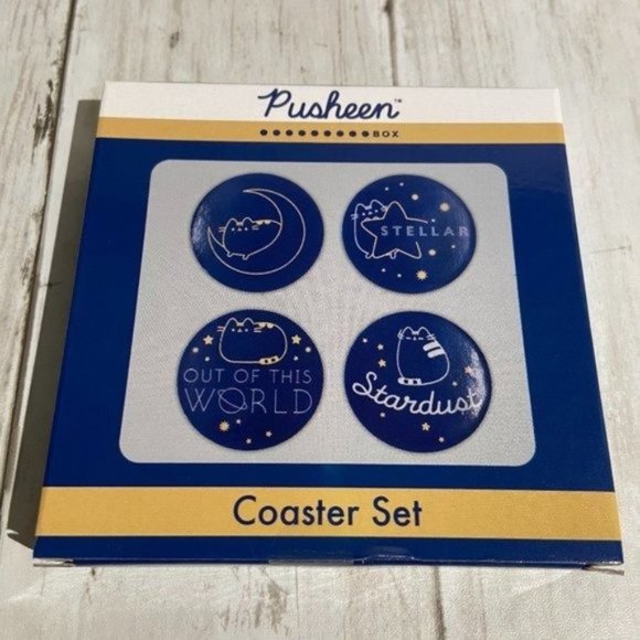 Pusheen the Cat Out of this World Box Stellar Fall 2020 4 Pack of Coasters NEW - Picture 2 of 3